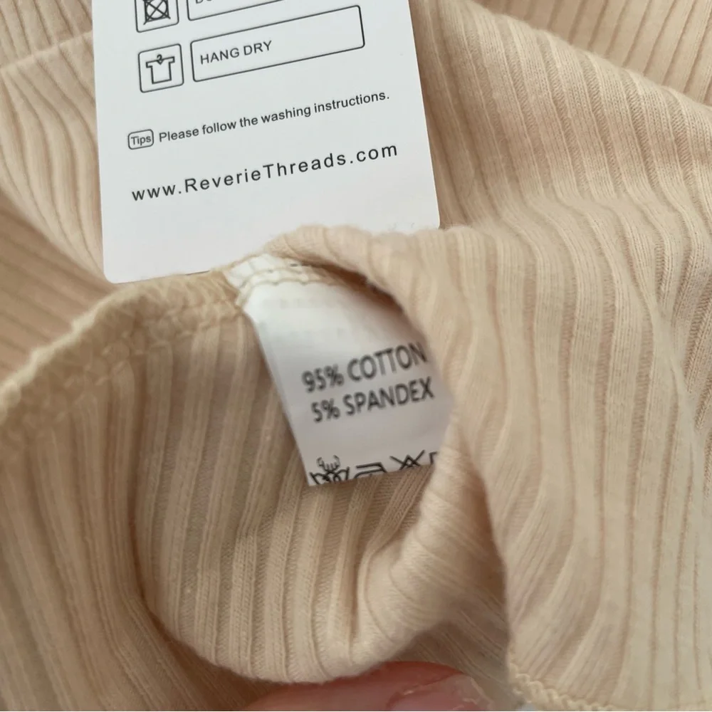 NWT Reverie threads beige short sleeve peplum top size 6-12mo - Picture 4 of 5